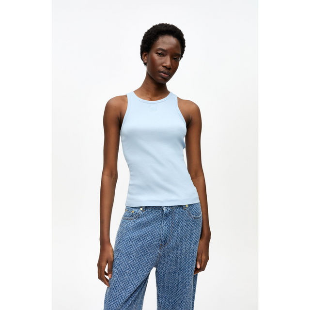 Ganni Soft Cotton Rib Tank Top