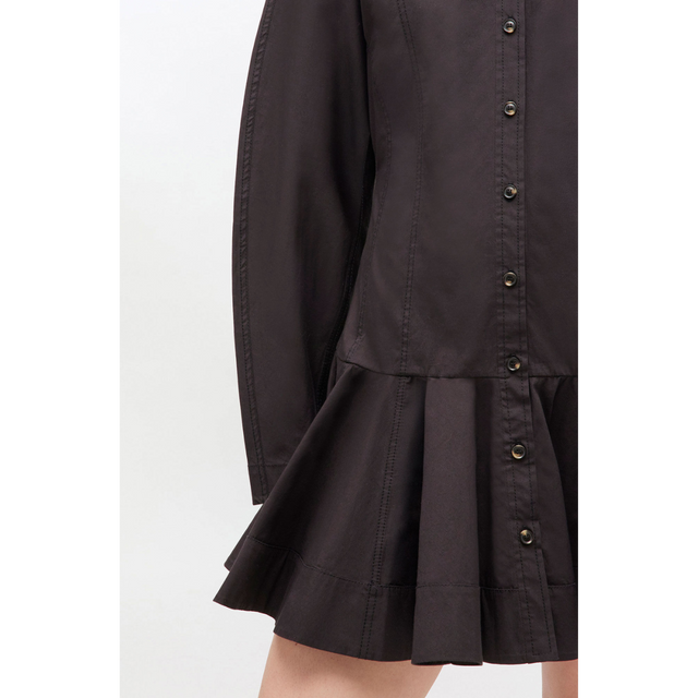 Ganni – Minikleid aus Stretch-Baumwolle mit Knöpfen