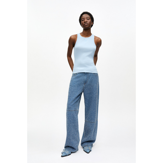 Ganni Soft Cotton Rib Tank Top