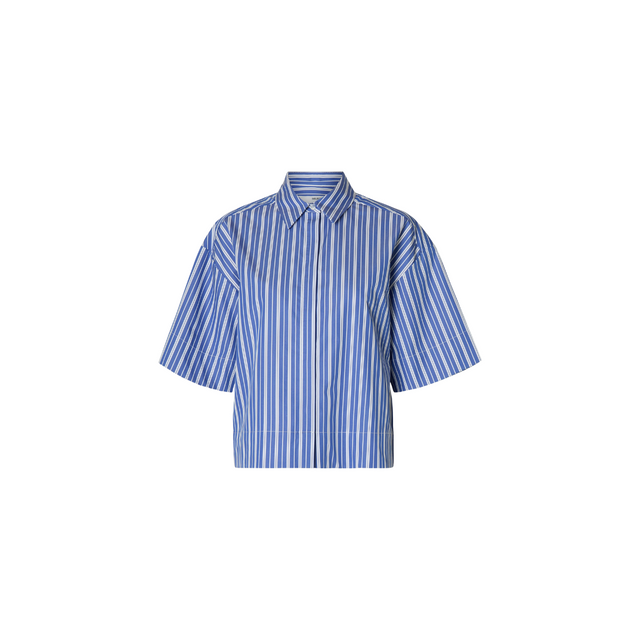 Selected Femme – Fia – Kurzes, gestreiftes 2/4-Hemd