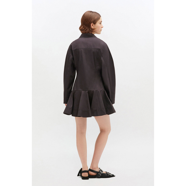 Ganni – Minikleid aus Stretch-Baumwolle mit Knöpfen