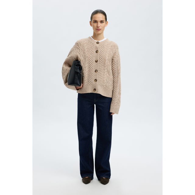Selected Femme – Nelly – Strickjacke mit Rundhalsausschnitt