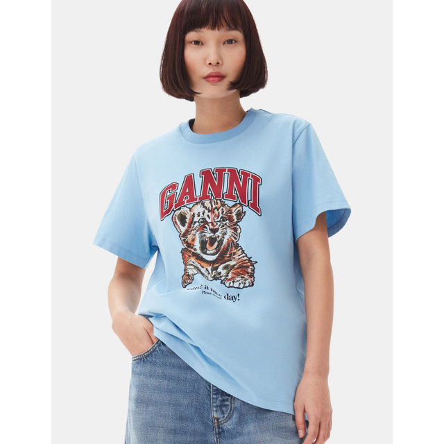 Ganni Basic Jersey Tiger Relaxed Tsh