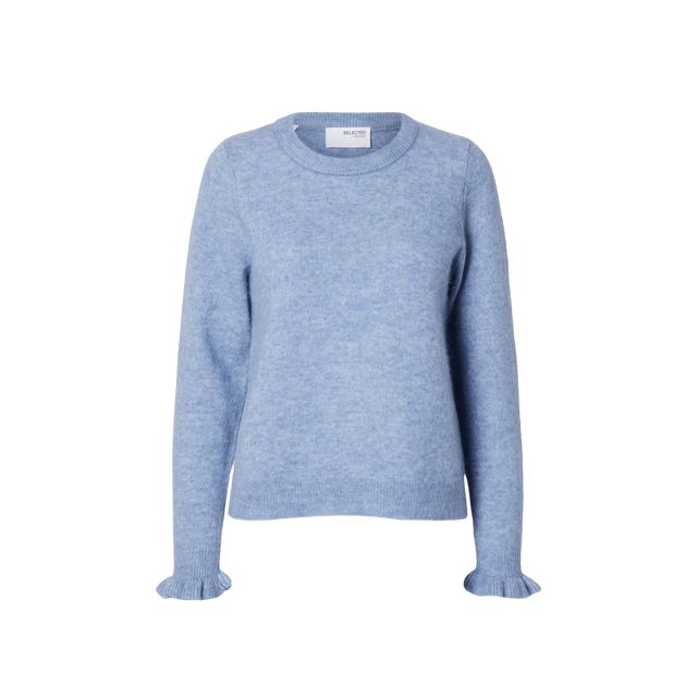 Ausgewählter Femme Lulu LS Knit Frill Cuff O-Neck