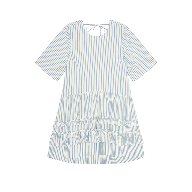 Ganni – Gestreiftes Minikleid aus Baumwolle