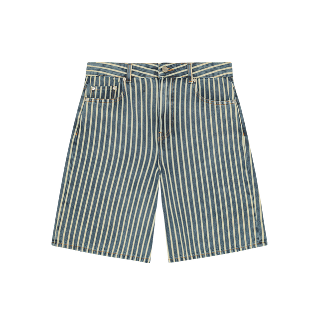 Ganni Light Stripe Denim Shorts