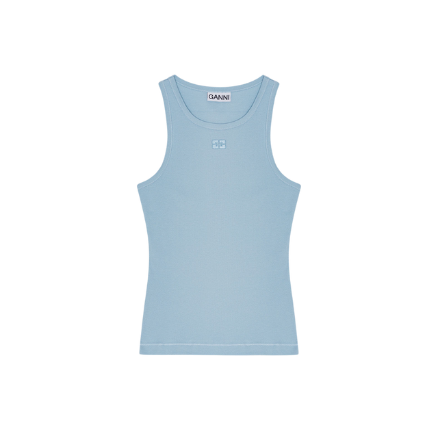 Ganni Soft Cotton Rib Tank Top