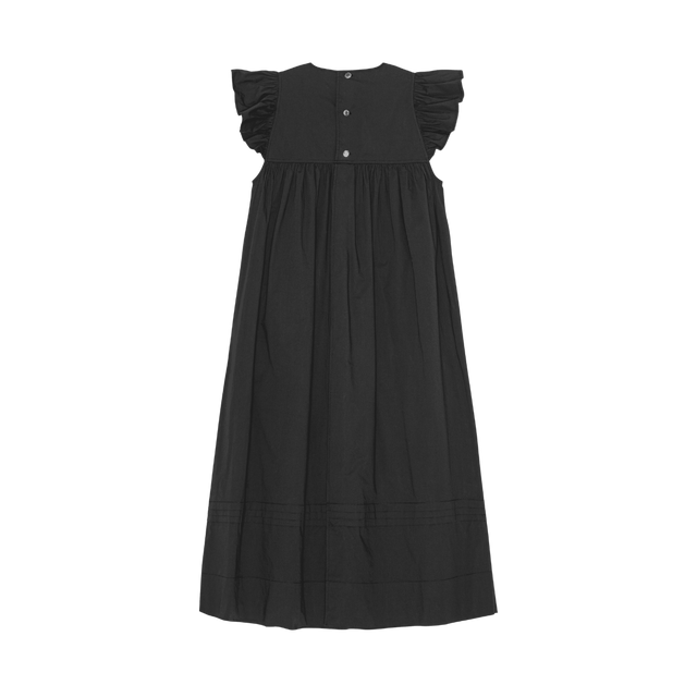 Ganni Stretch Cotton Frill Sleeve Dress