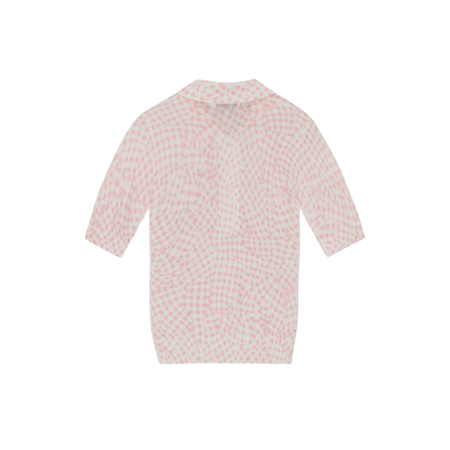 Ganni Sheer Cotton Printed Polo