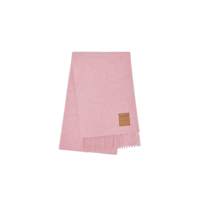 Ganni Double Face Wool Solid Scarf