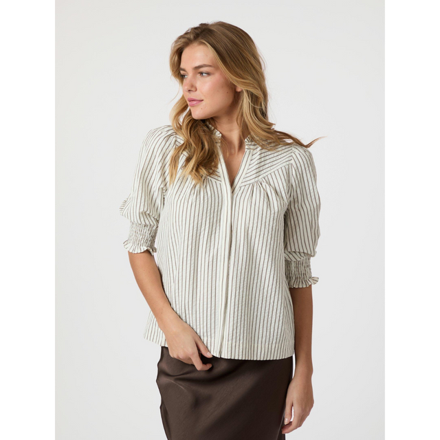 Neo Noir Diana Crepe Stripe Blouse