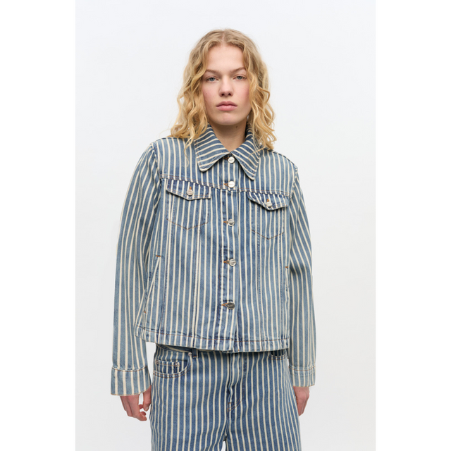 Ganni Light Stripe Denim Jacket