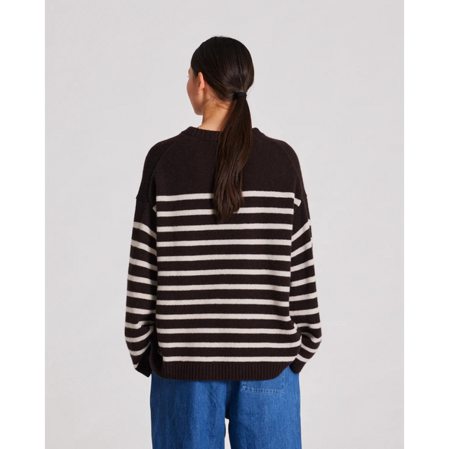 Gai Lisva Barbera gestreifter Lammwollpullover