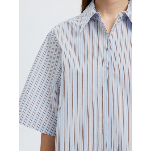 Selected Femme – Ellen – 2/4-gestreiftes, kastenförmiges Hemd B