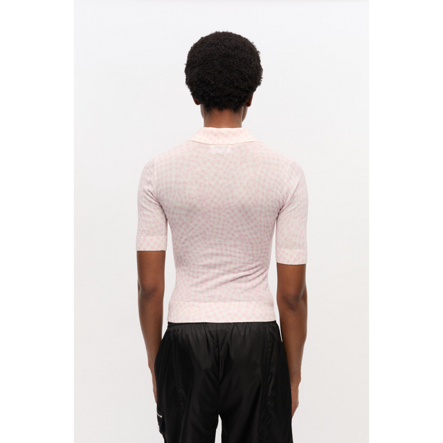 Ganni Sheer Cotton Printed Polo