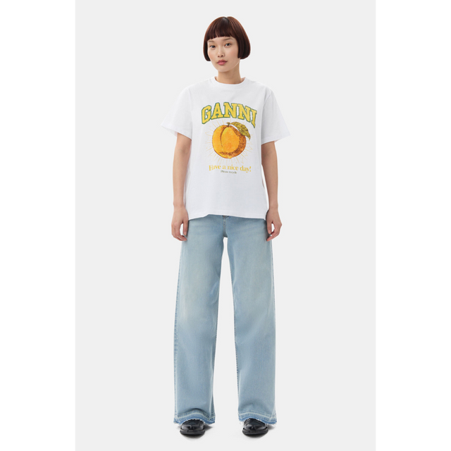 Ganni Basic Jersey Peach Relaxed T-shirt