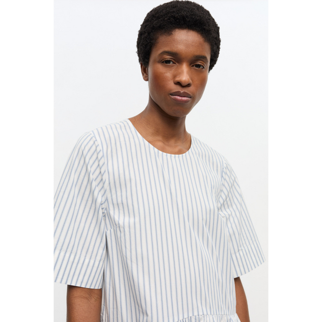 Ganni Stripe Cotton Mini Dress