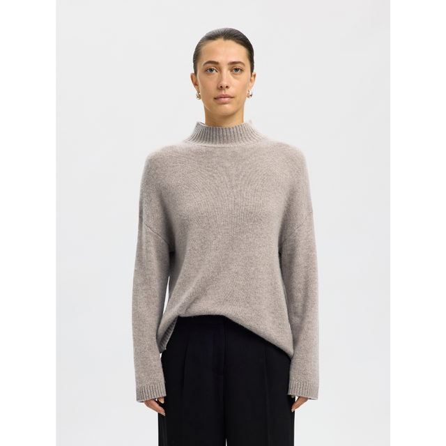 Selected Damen – Cille Kaschmirmischung mit hohem Kragen