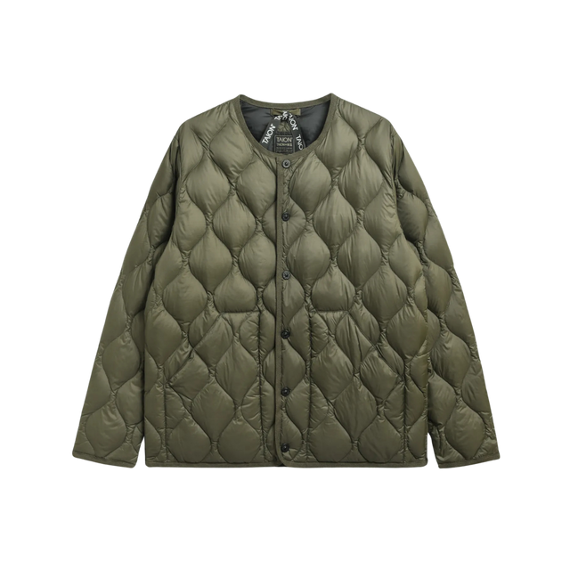 Taion Military-Daunenjacke mit Rundhalsausschnitt