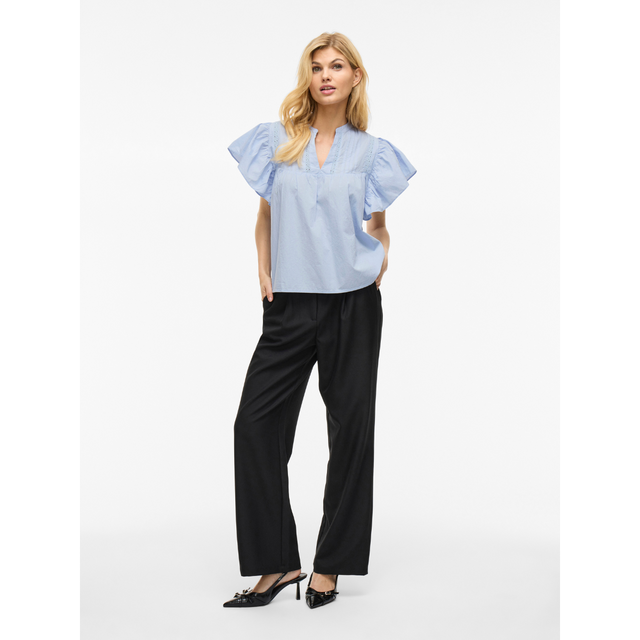 VILA Laurel S/S V-Neck Top/Ka