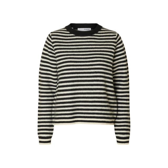 Selected Damen-Fana LS Knit Wool O-Neck