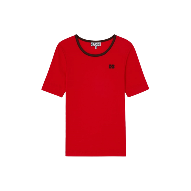Ganni Soft Cotton Rib Tee