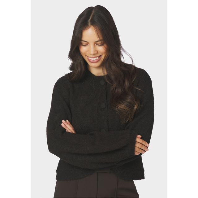 Neo Noir Gio Fluffy Knit Cardigan