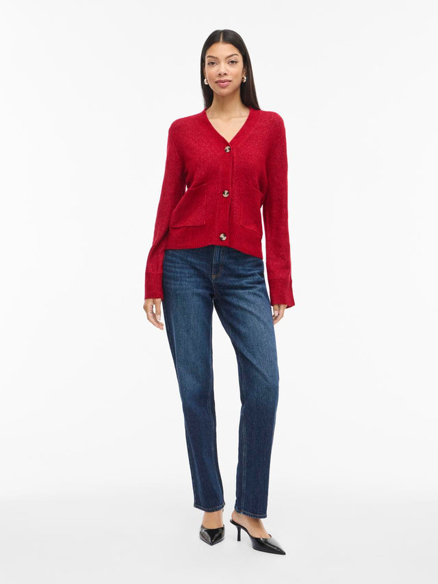 VILA-Vimiraz V-Ausschnitt Langarm-Strickjacke