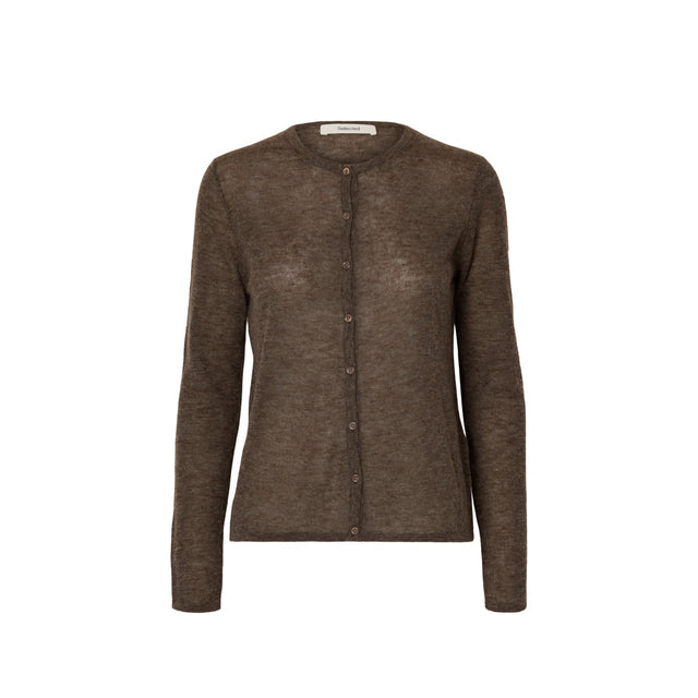 Chocholate chip strik cardigan fra Selected woman - foran