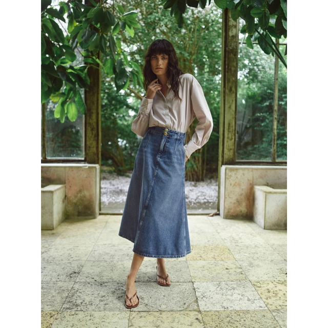 Leala A-snit denim nederdel fra Mos Mosh - model