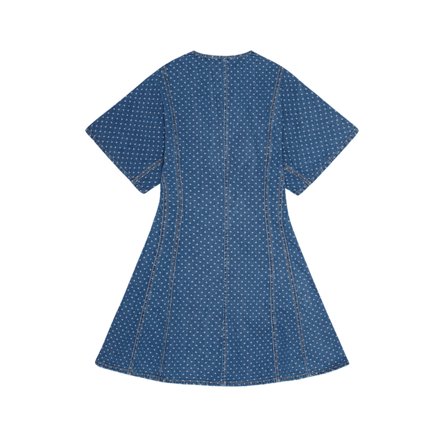 Ganni Minikleid aus leichtem Jacquard-Denim