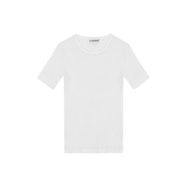 Ganni Soft Cotton Rib T-shirt