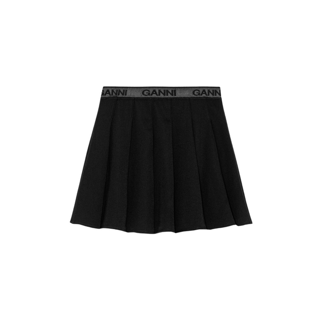 Ganni Light Twill Pleated Mini Skirt