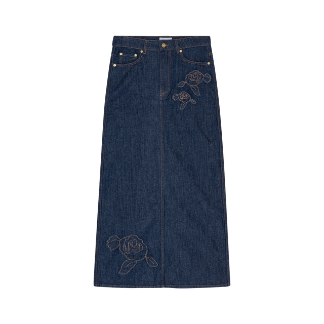 Ganni Rinse Stitch Denim Maxi Skirt