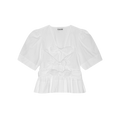 Ganni Cotton Tie Strap Blouse