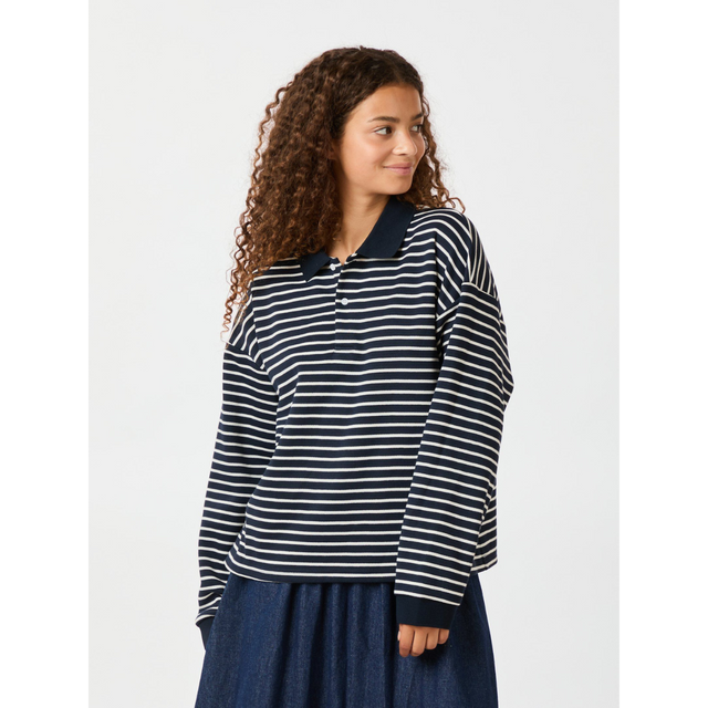 Neo Noir Sara Stripe Polo Blouse