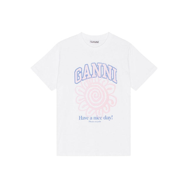 Ganni Basic Jersey Flower Relaxed T-shirt - Prinsesse2ben