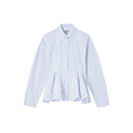Ganni Striped Cotton Peplum Shirt