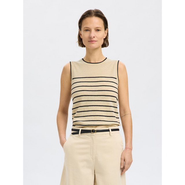 Selected Femme – Esther – Strickoberteil mit Kontrast