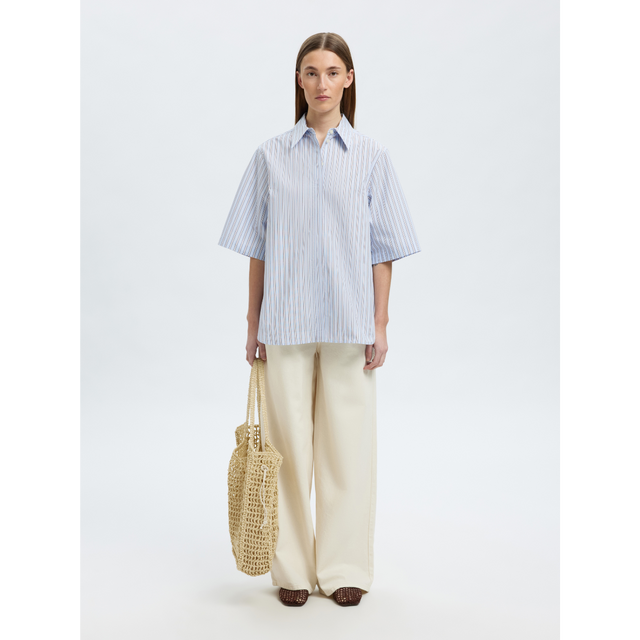 Selected Femme Ellen 2/4 Striped Boxy Shirt B