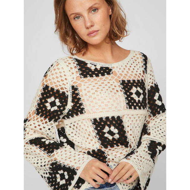 VILA-VILEAH L/S CROCHET TOP / W