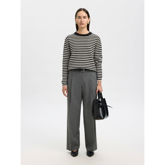 Selected Damen-Fana LS Knit Wool O-Neck