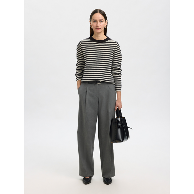 Selected Damen-Fana LS Knit Wool O-Neck