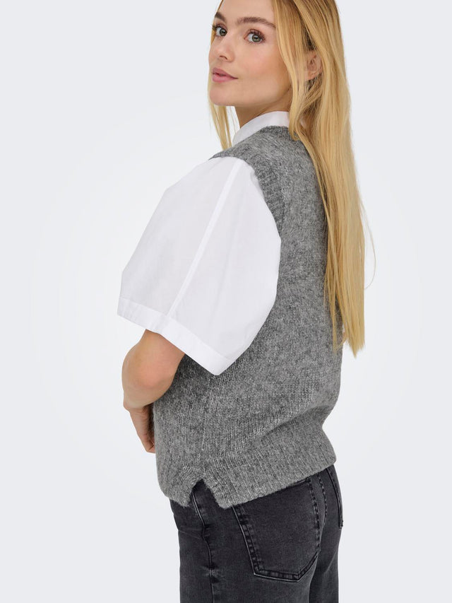 JDY-Malone Strickweste mit Rundhalsausschnitt, Größe S/L