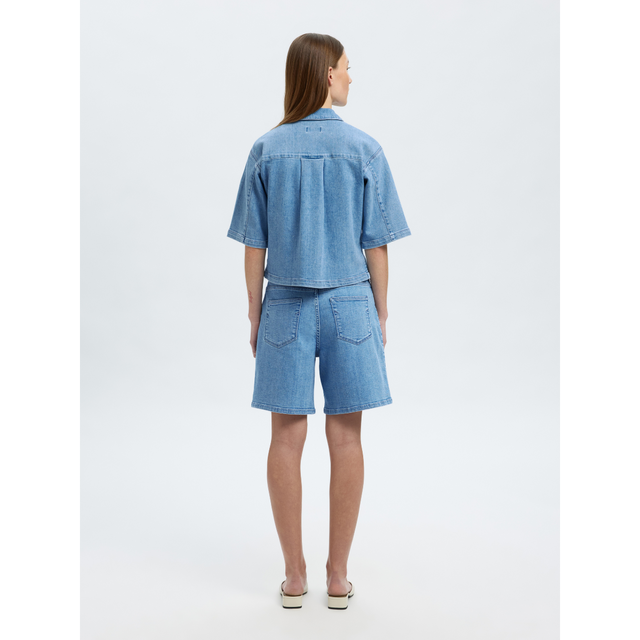 Selected Femme – Anya – Kurzes 2/4-Jeanshemd