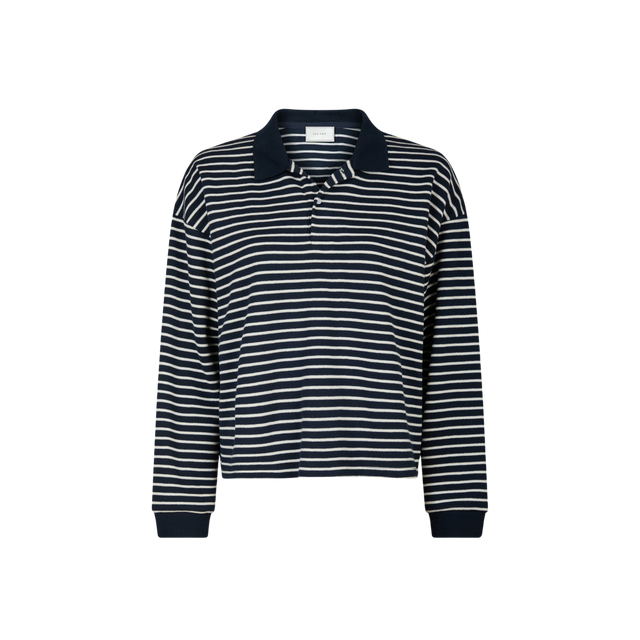 Neo Noir Sara Stripe Polo Blouse