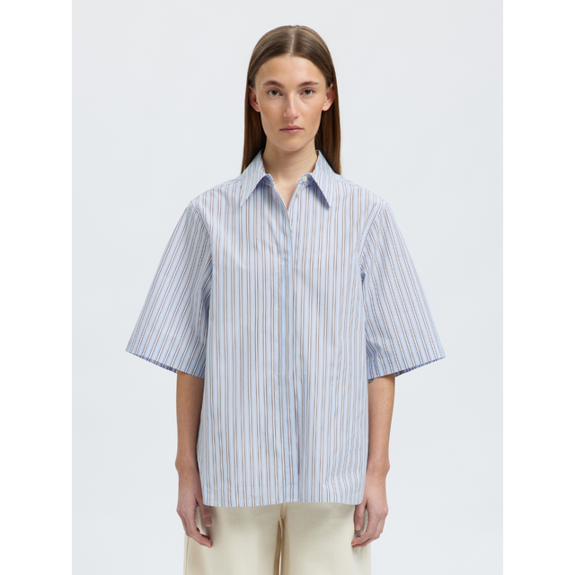 Selected Femme Ellen 2/4 Striped Boxy Shirt B