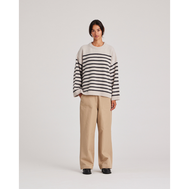 Gai Lisva Barbera gestreifter Lammwollpullover