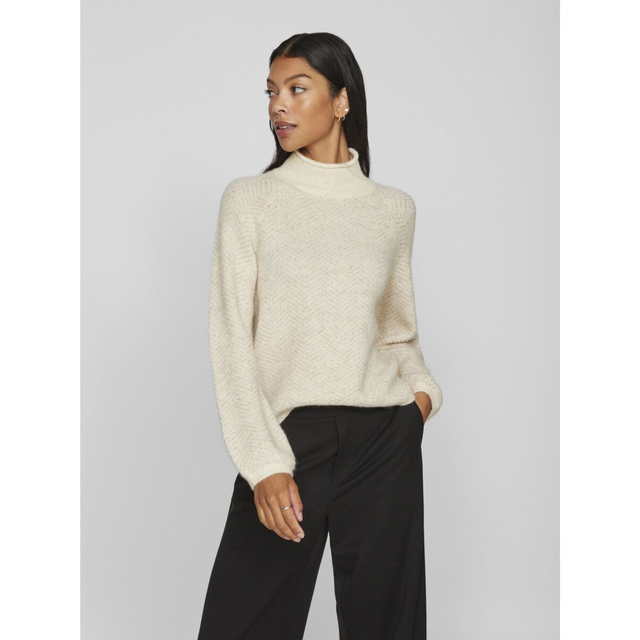 VILA – Lory Strickoberteil mit hohem Kragen