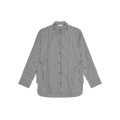 Ganni Stripe Cotton Oversized Tie Stripe Shirt